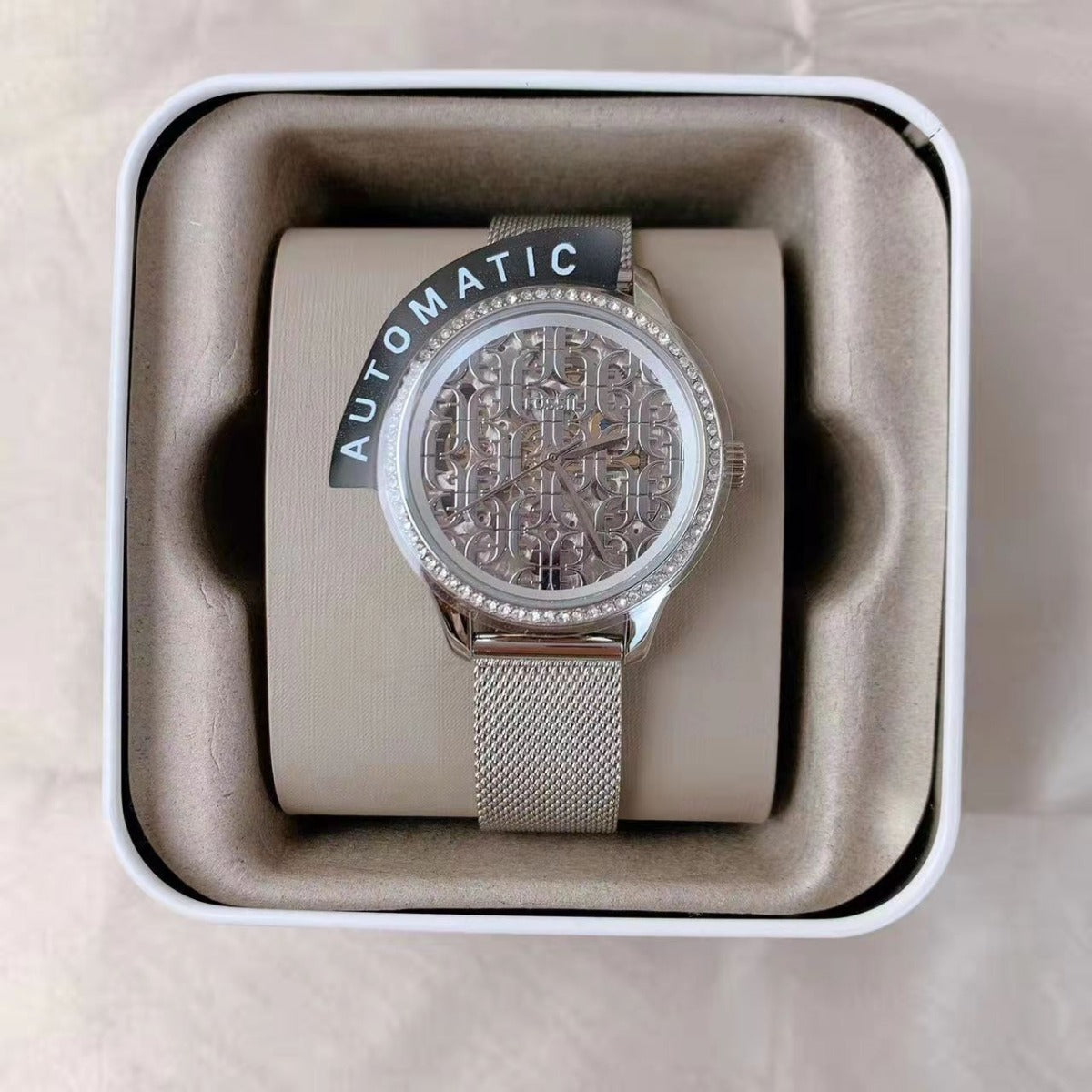 Fossil BQ3712 Rye Automatic Stainless Steel Mesh Watch Fossil BQ3712 Rye Automatic Stainless Steel Mesh Watch